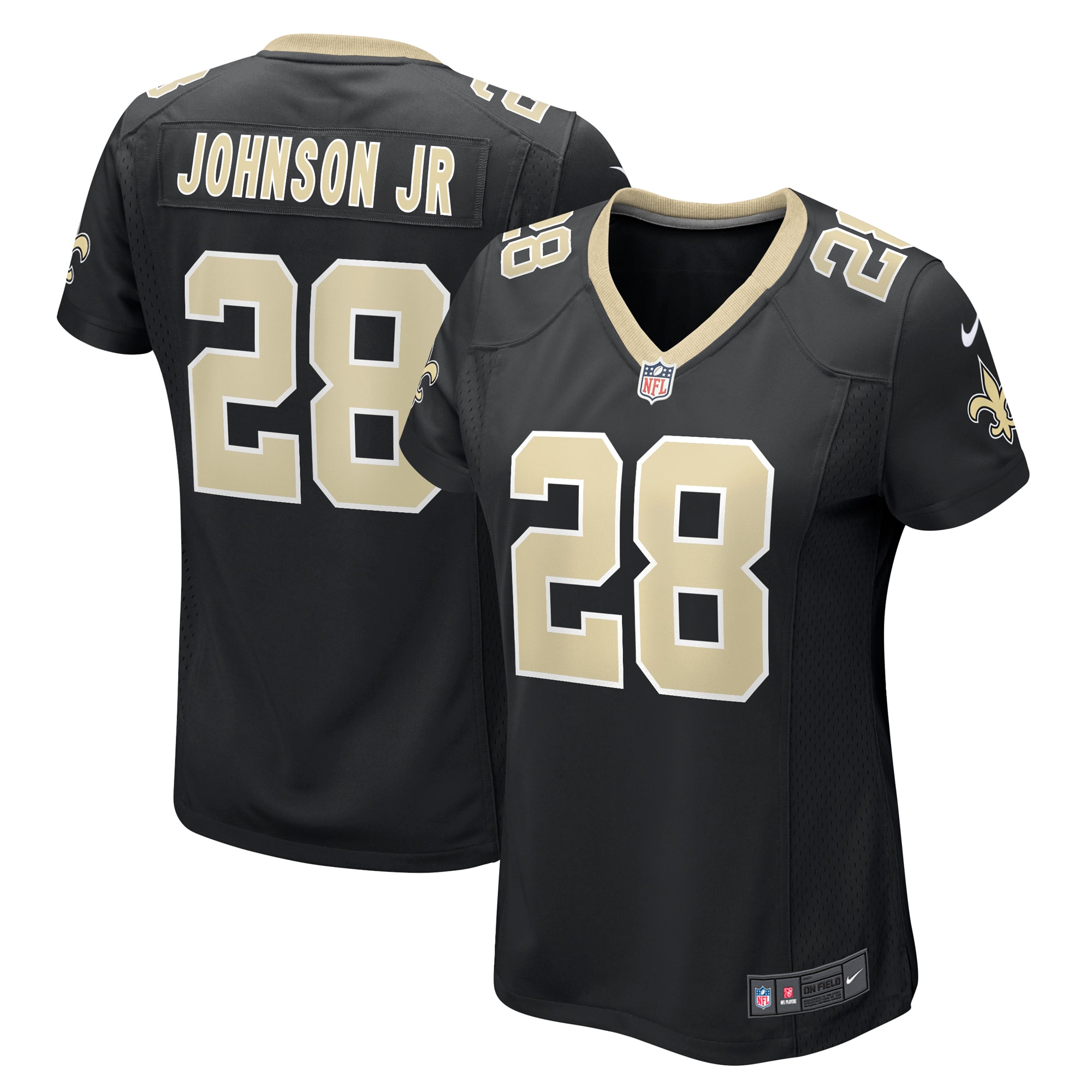 Women’s New Orleans Saints Lonnie Johnson Jr.  Black Team Game Jersey