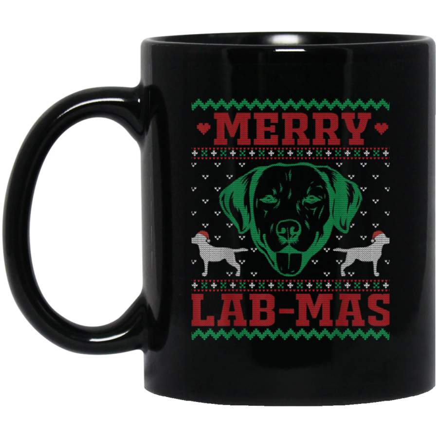 Ugly Christmas Sweater Womens Merry Labmas Labrador Lover  11 oz 15 oz Mug Labrador Funny Mug