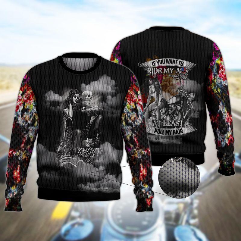 Biker Lady Ugly Christmas Sweater | For Men & Women | Adult | Us5238