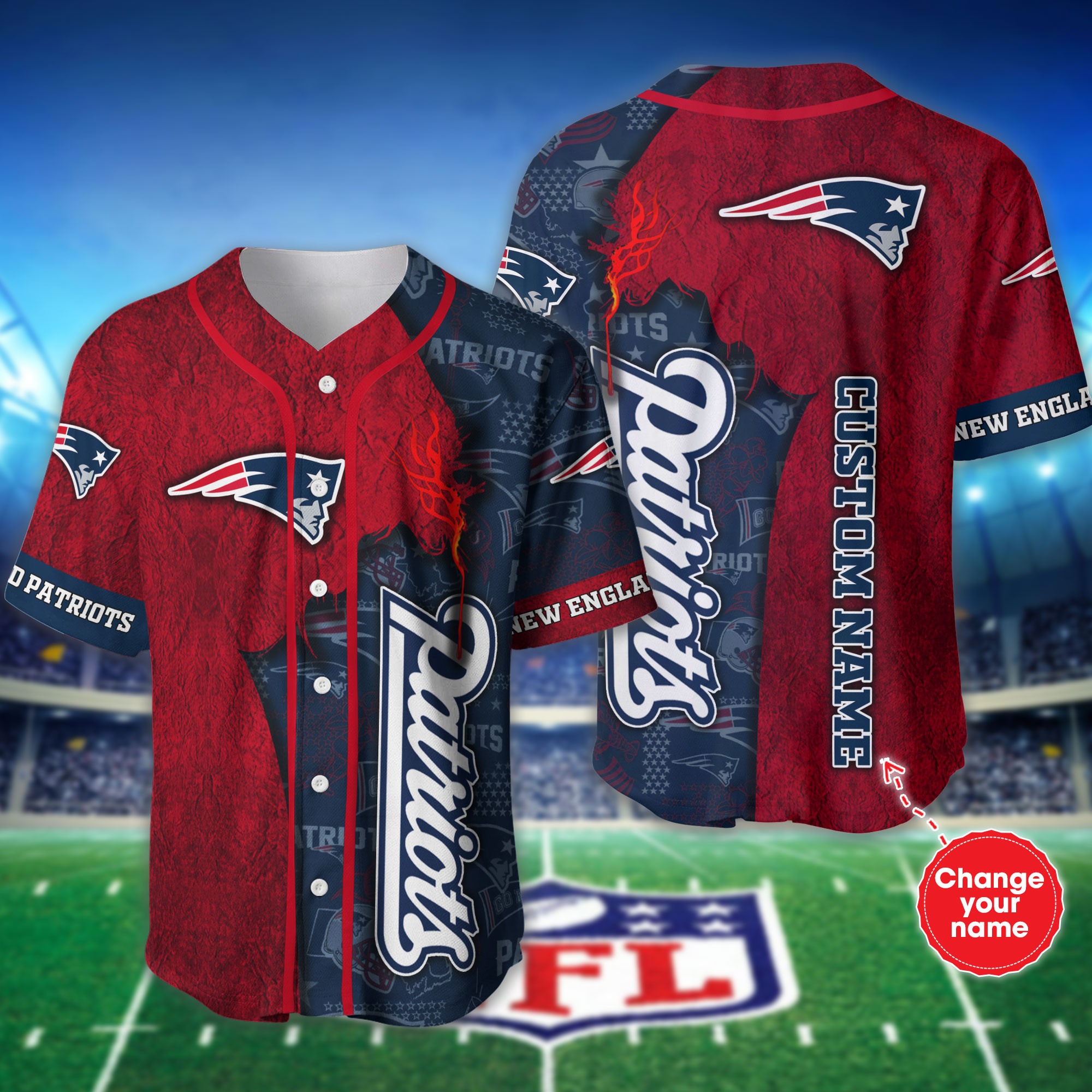 Personalized New England Patriots Baseball Jersey Shirt For Fans