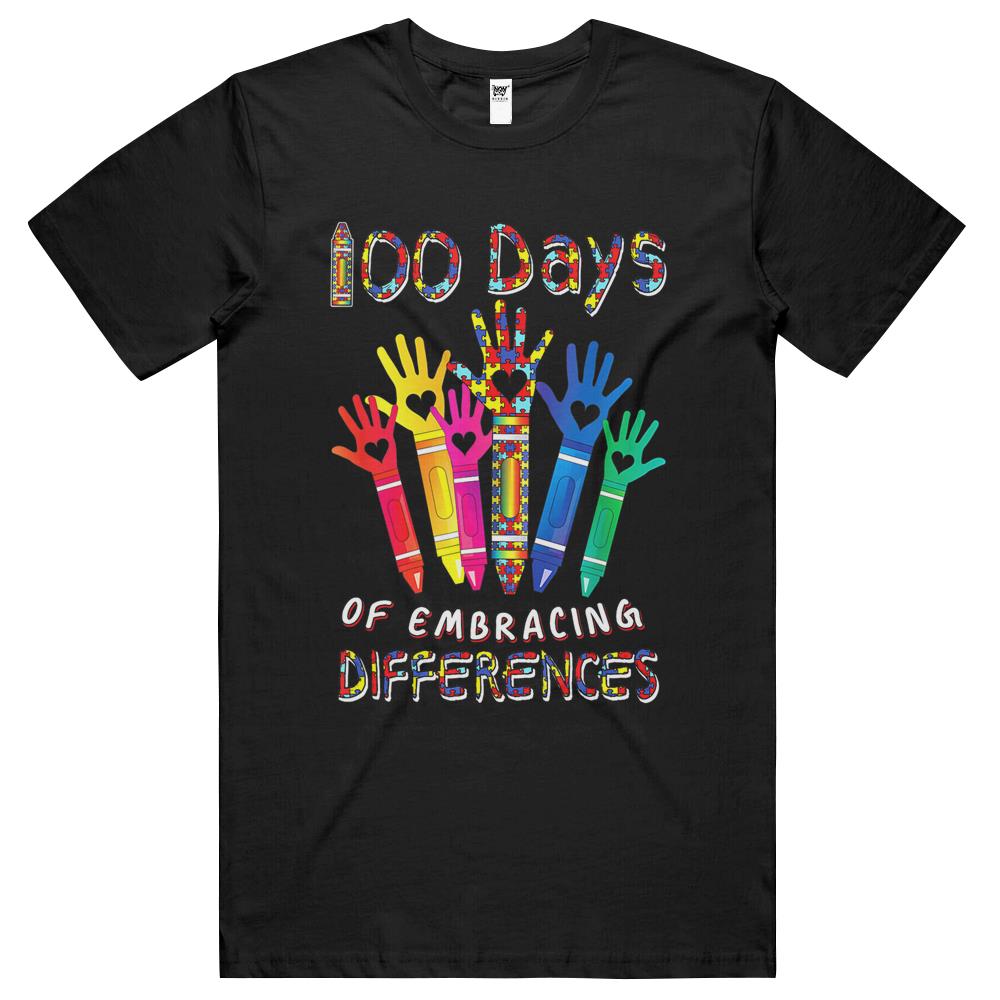 Autism Awareness Embrace Differences 100 Days Of School Iep T Shirts