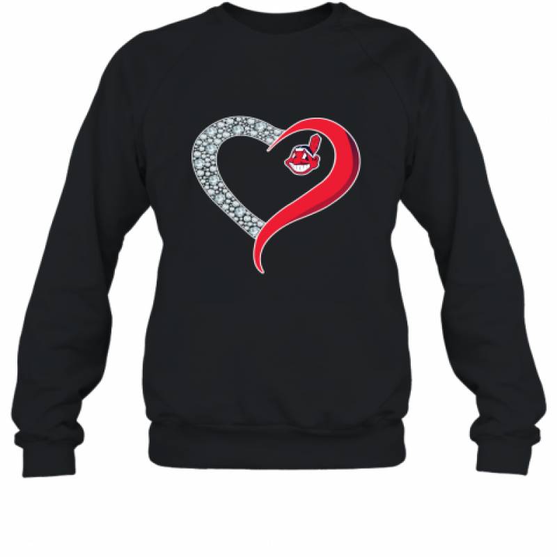 Diamond Cleveland Indians Heart shirt Sweatshirt