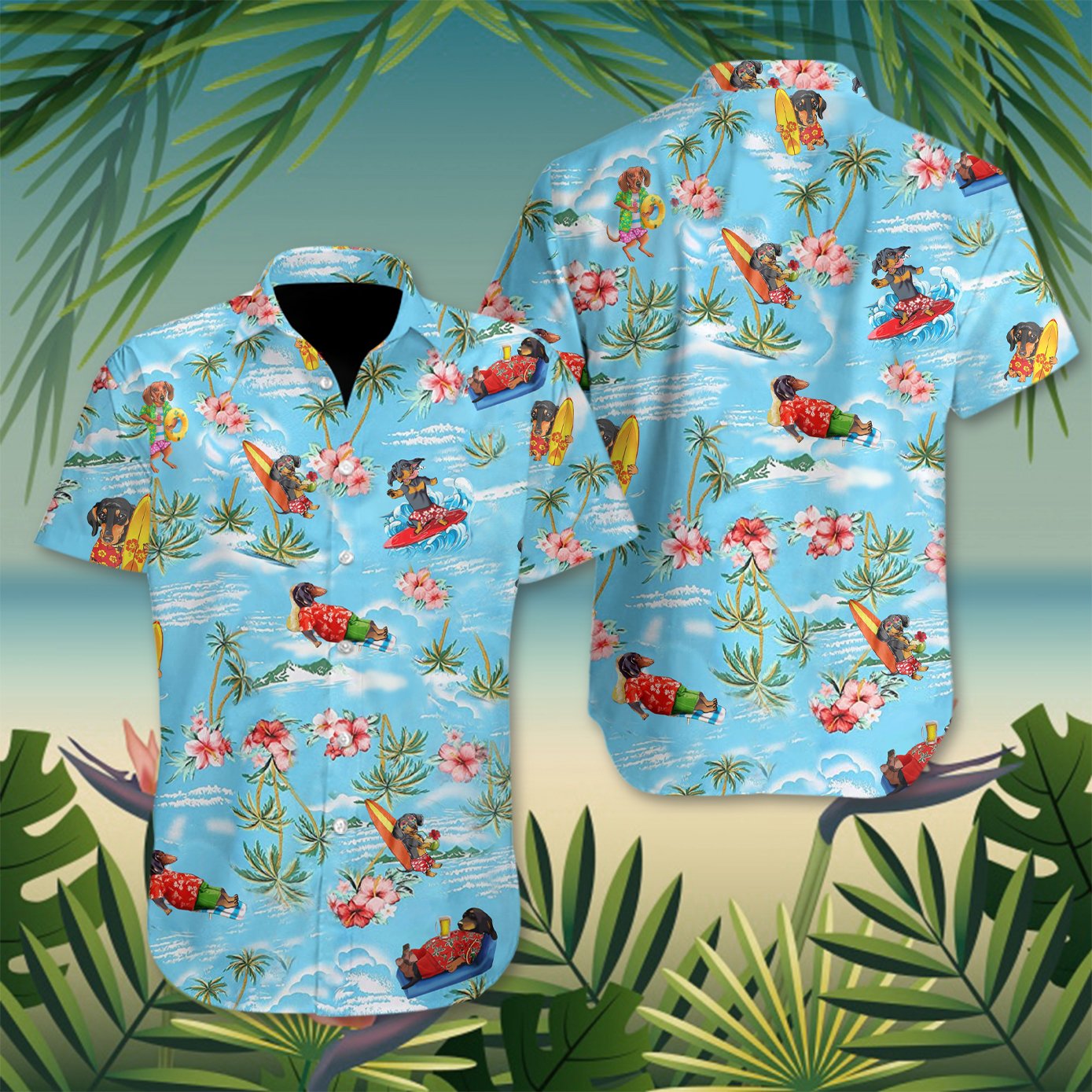 Dachshund At The Beach Hawaiian Shirt Cute Summer Family Vacation Ideas Ha77839