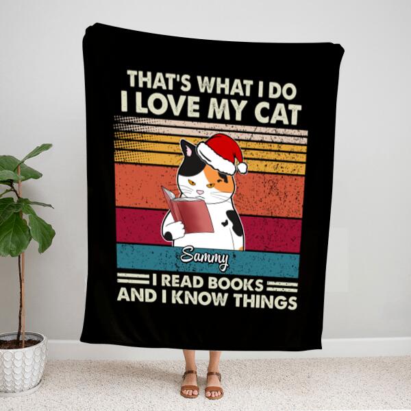 Personalized Black Cat Blanket – Cute Christmas Gifts For Cat Lovers – Up To 4 Cats