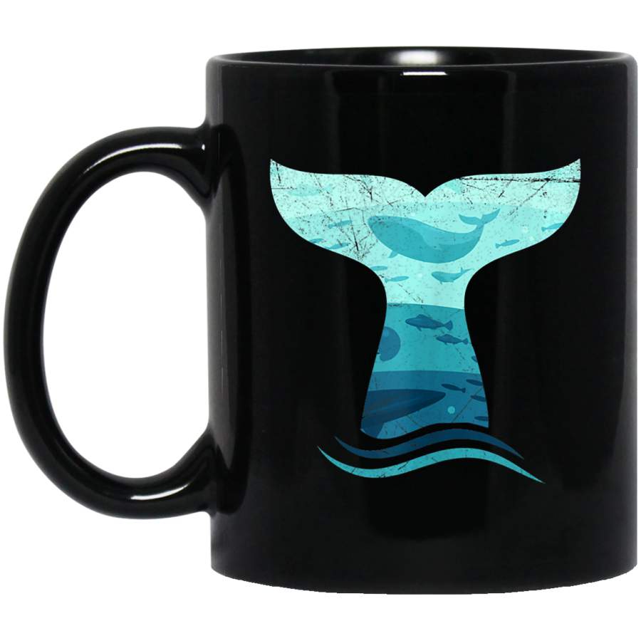 Whale Tail in Waves Coffee Mug