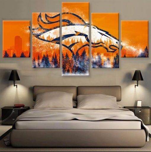 Denver Broncos 5 Sport 5 Panel Canvas Art Wall Decor