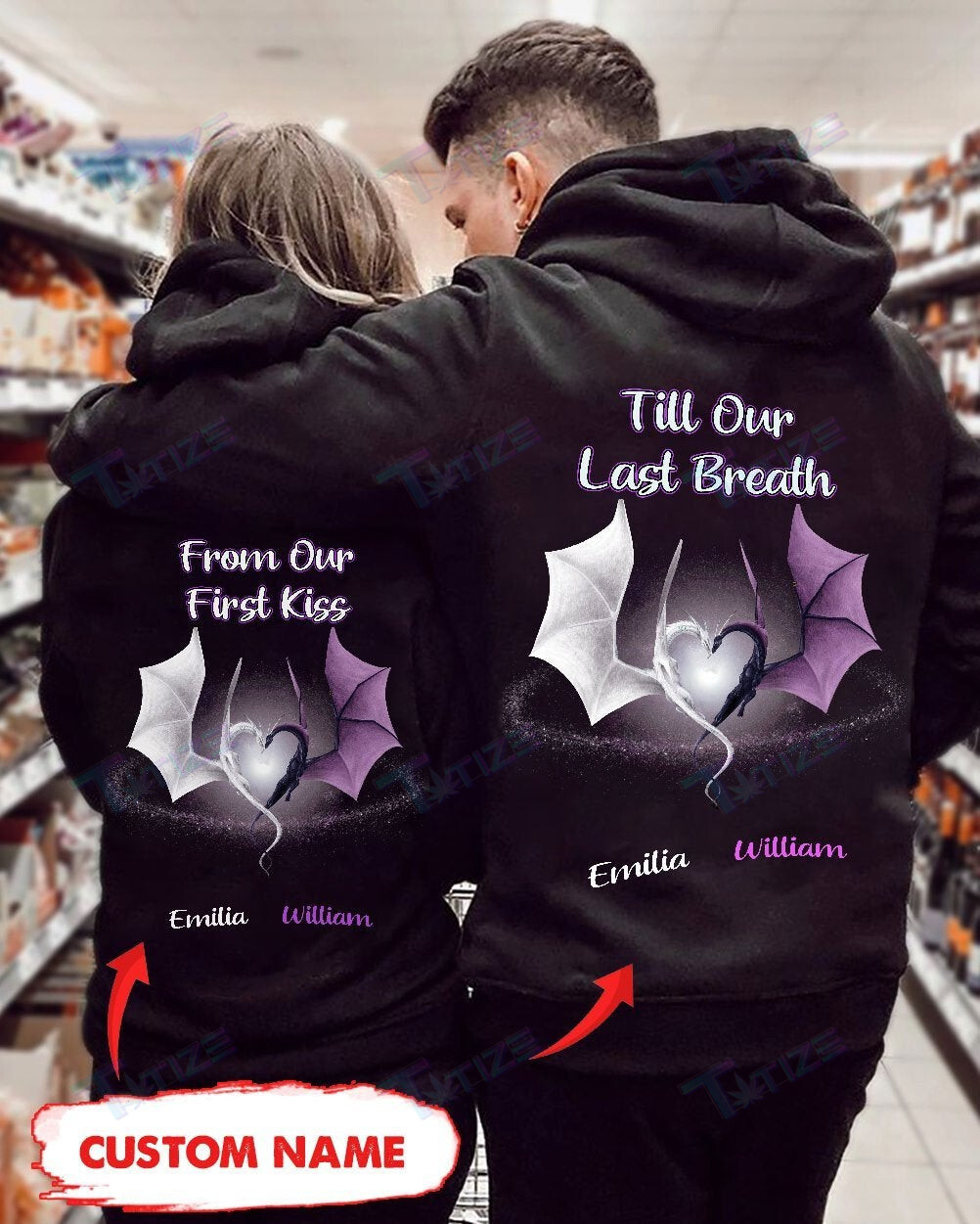 Couple Shirts – Personalized Till Our Last Breath Dragon Matching Couple, Valentine 2022 Gift Graphic Unisex T Shirt, Sweatshirt, Hoodie Size S – 5Xl