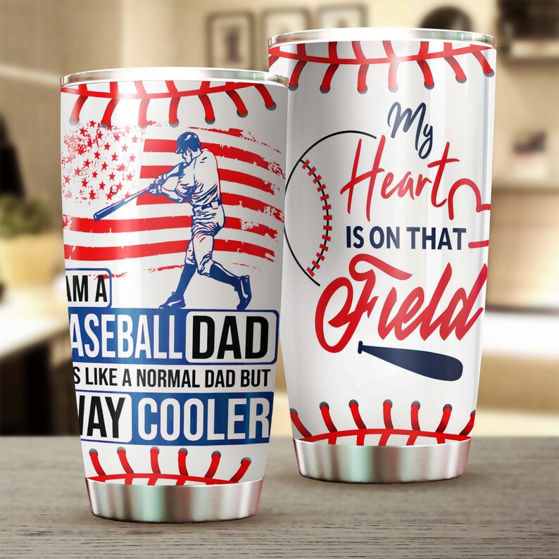 Baseball Dad Much Cooler Tumbler-Birthday Gift Christmas Gift Father’S Day Gift For Dad From Son From Daughter