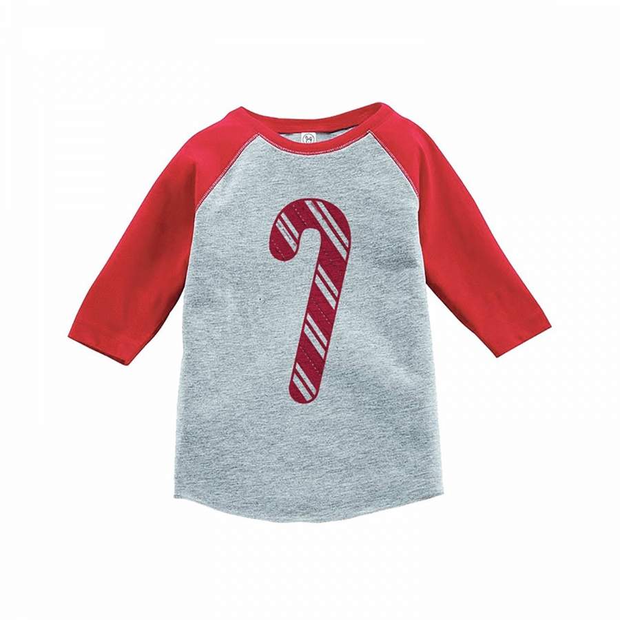 7 ate 9 Apparel Kids Candy Cane Red Raglan Tee