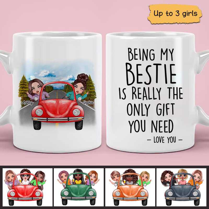 Doll Besties In Car Personalized Mug