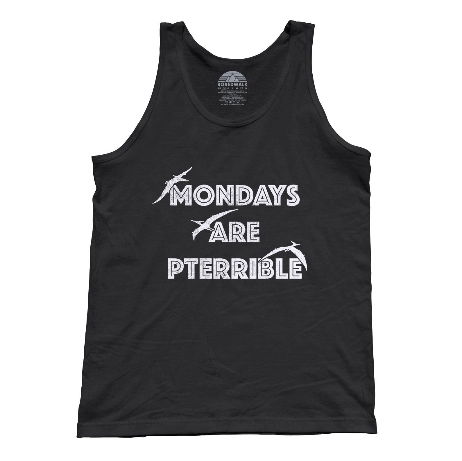 Unisex Mondays Are Pterrible Tank Top – Funny Dinosaur Shirt