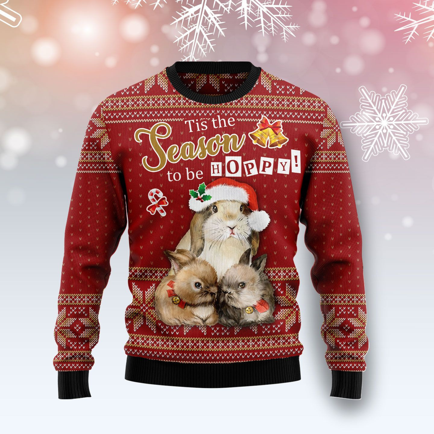 Rabbit Hoppy Ugly Christmas Sweater | For Men & Women | Adult | Us4242