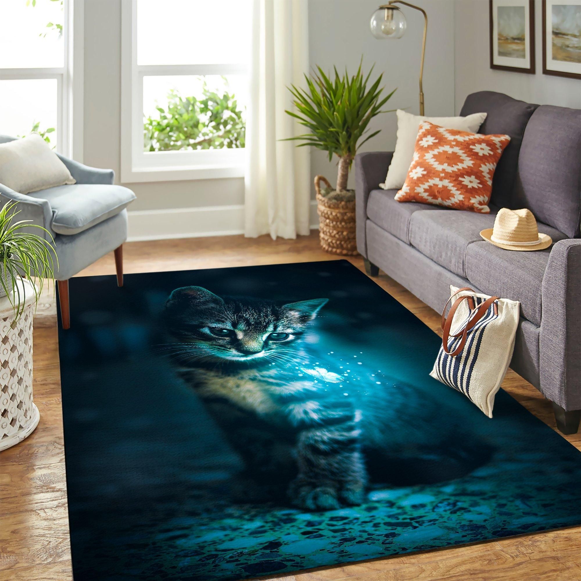 Night Cat Carpet Area Rug – Home Decor – Bedroom Living Room Décor