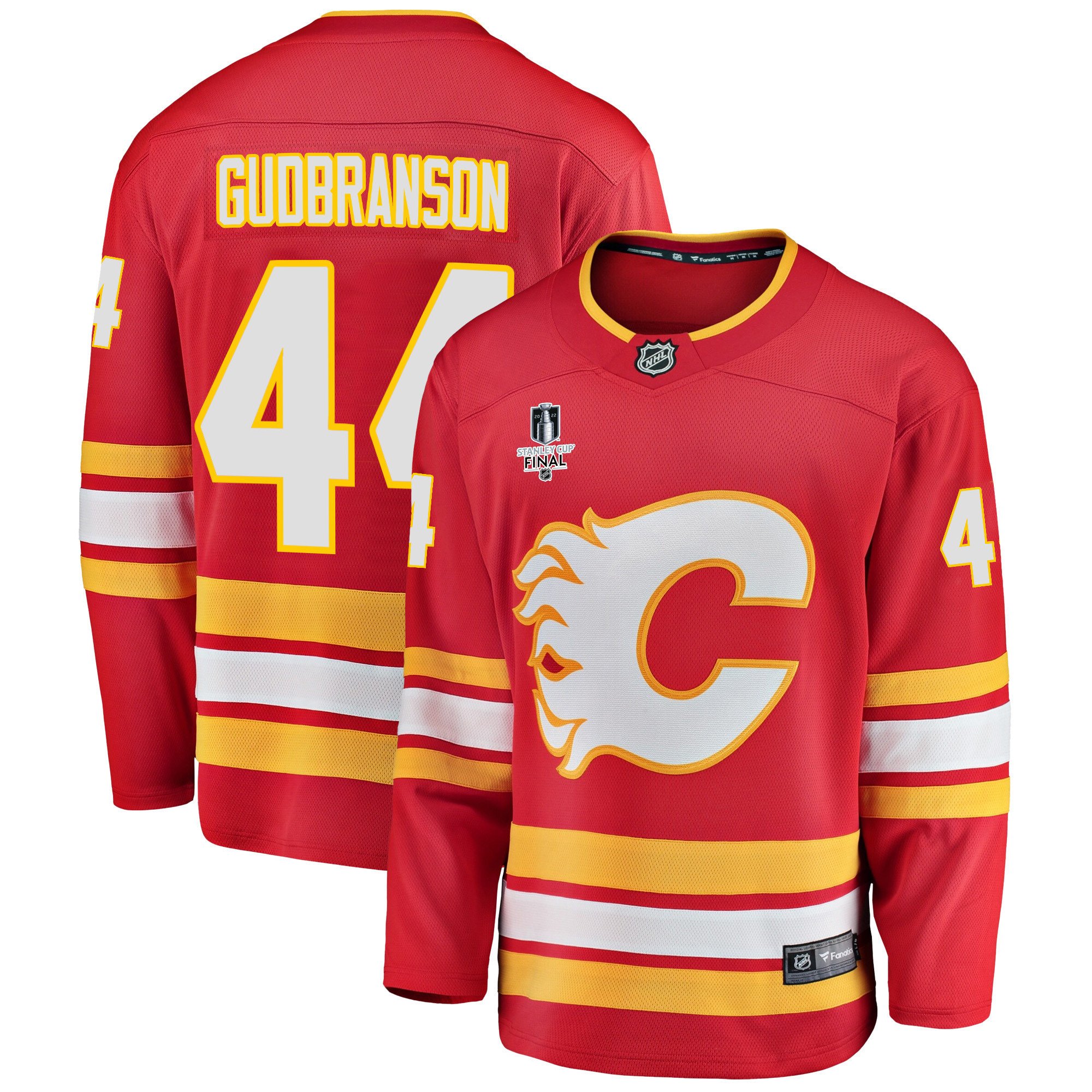 Calgary Flames Erik Gudbranson 44 Home 2022 Stanley Cup Final Breakaway Men Jersey – Red