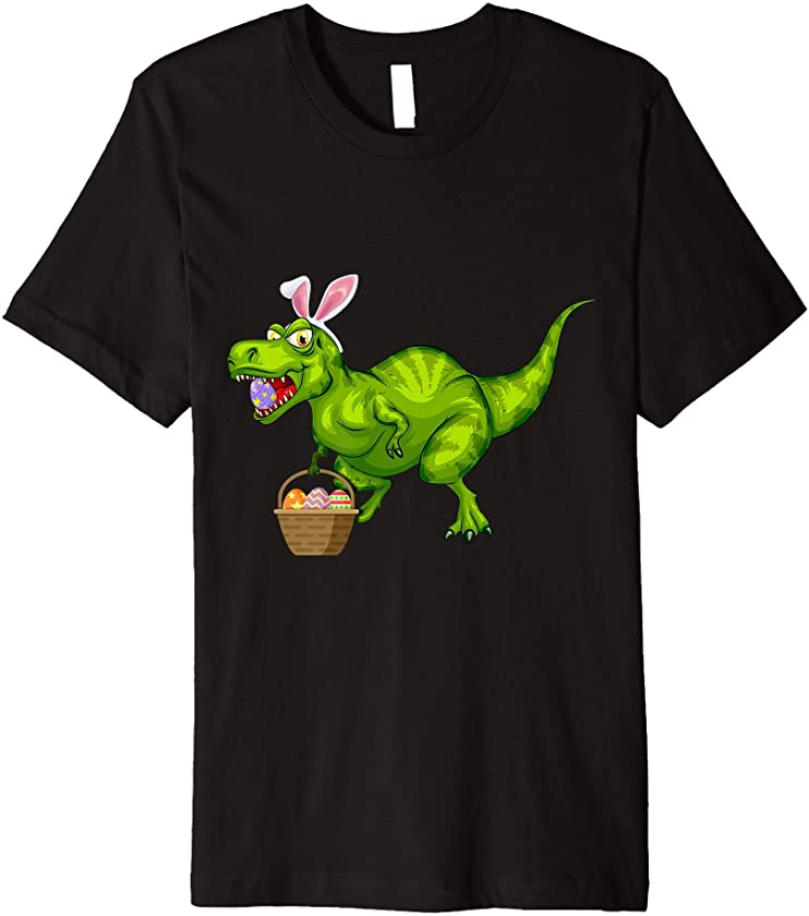 Trex Dinosaur Easter Bunny Ears T Rex Egg Hunt Cute Rabbit Premium T-Shirt