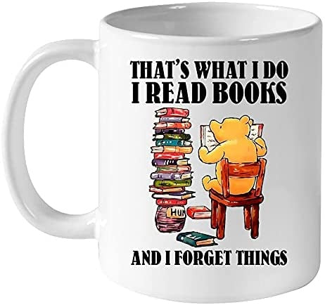 Happy Gear Mug – I Read Books And I Forget Things Ceramic Coffee Cups And Mugs For Reading Books Lovers – Gift Idea For Teachers, Librarian Or Book Nerd. Funny Library Mugs