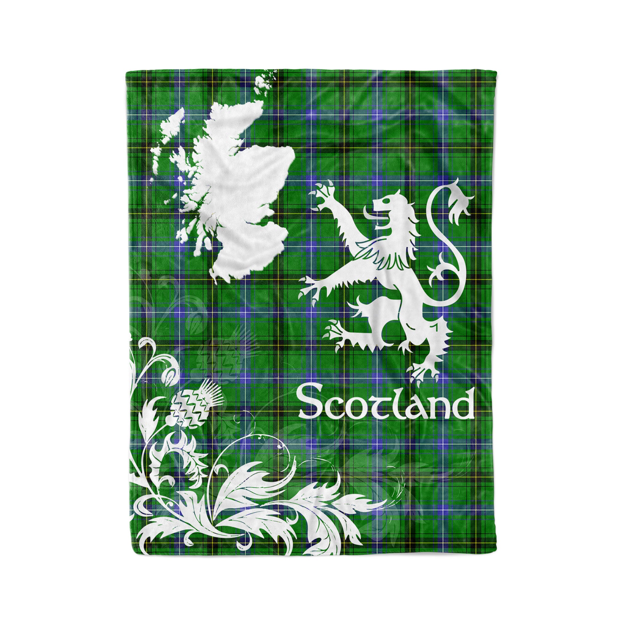 Tartan Plaid Fleece Blanket Tartan Blanket Thistle And Lion Scottish Clan Henderson Ancient Plaid Blanket