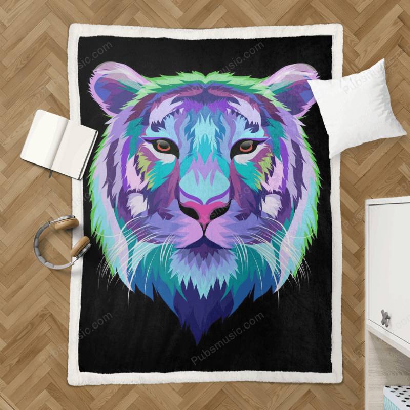 Tiger colorful – Animal Pop Art Sherpa Fleece Blanket