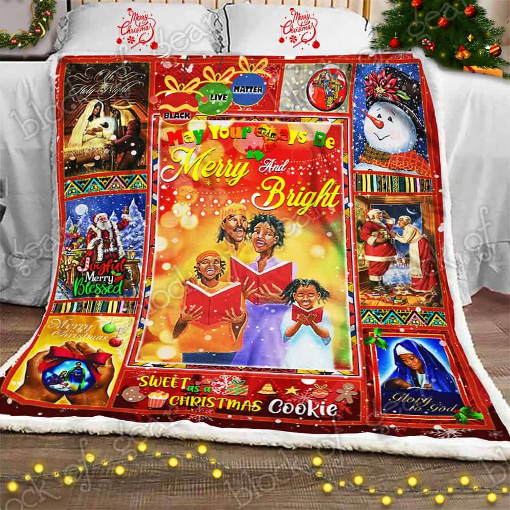 African American Christmas Sofa Throw Blanket