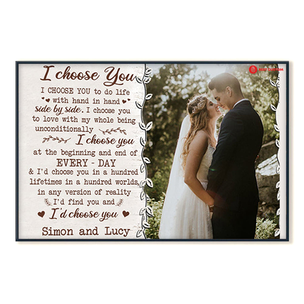 Deer Couple I Choose You – Personalized Photo Poster & Canvas – Gift For Couple