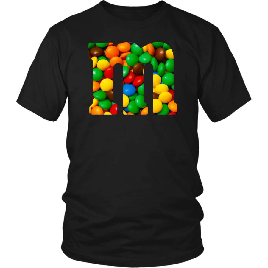 Letter M Monogram Alphabet Candy Funny Halloween Costume shirt