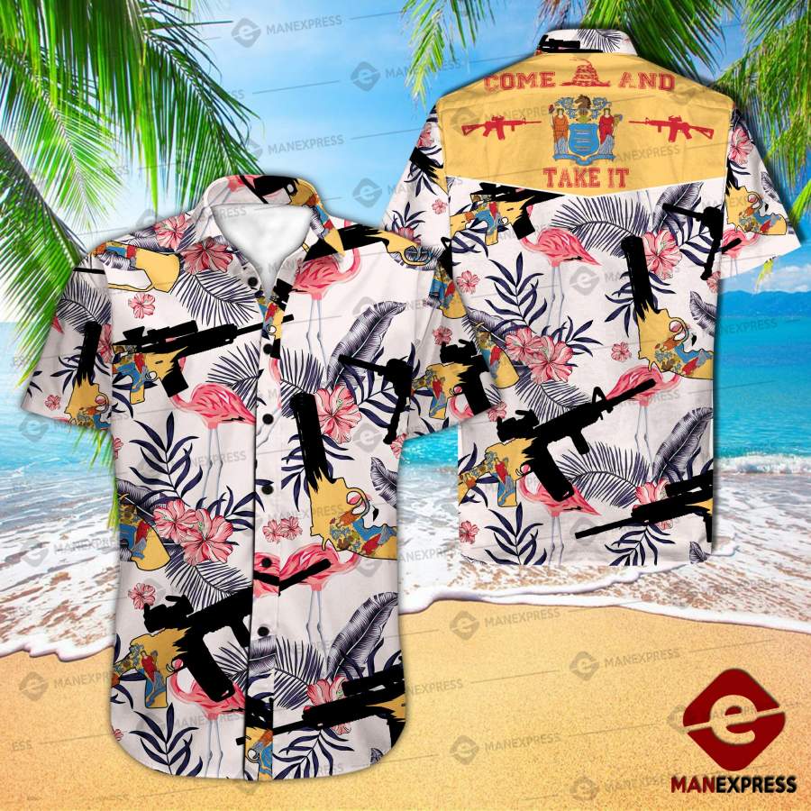 New Jersey United Patriot Three Percenter Hawaiian Shirt Ha19468