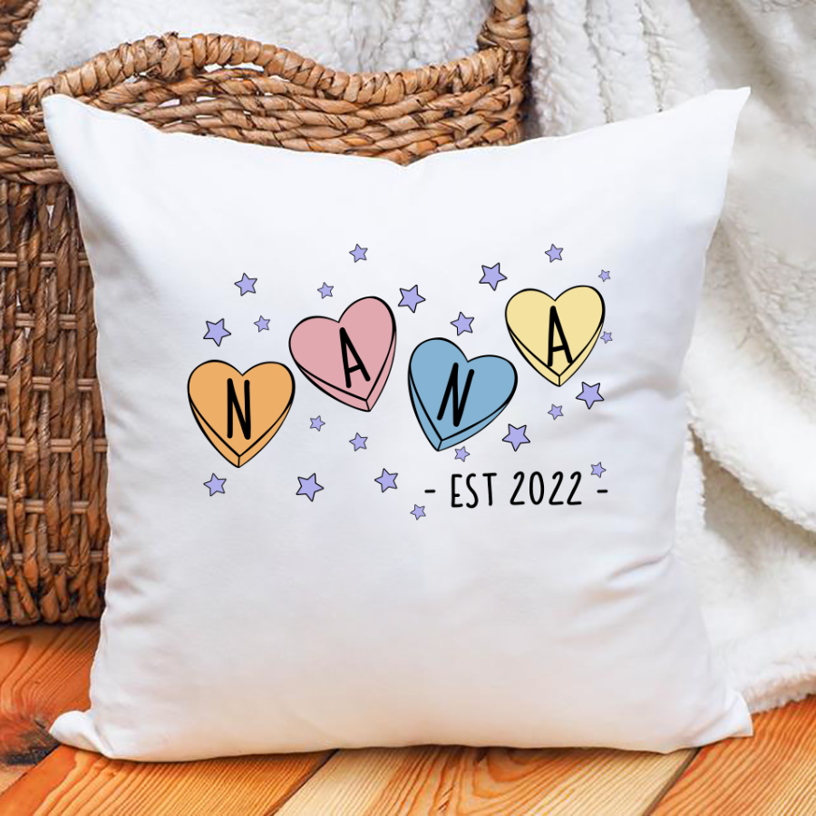 Personalized Nana Est Heart Pillow