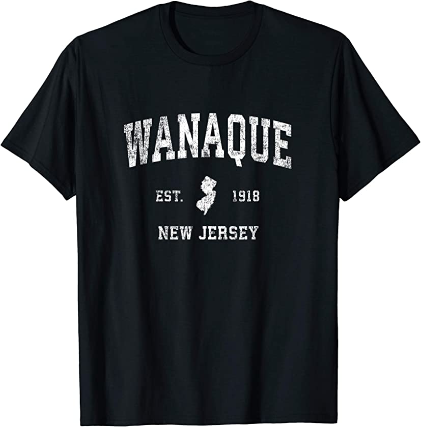 Wanaque New Jersey NJ Vintage Athletic Sports Design T-Shirt