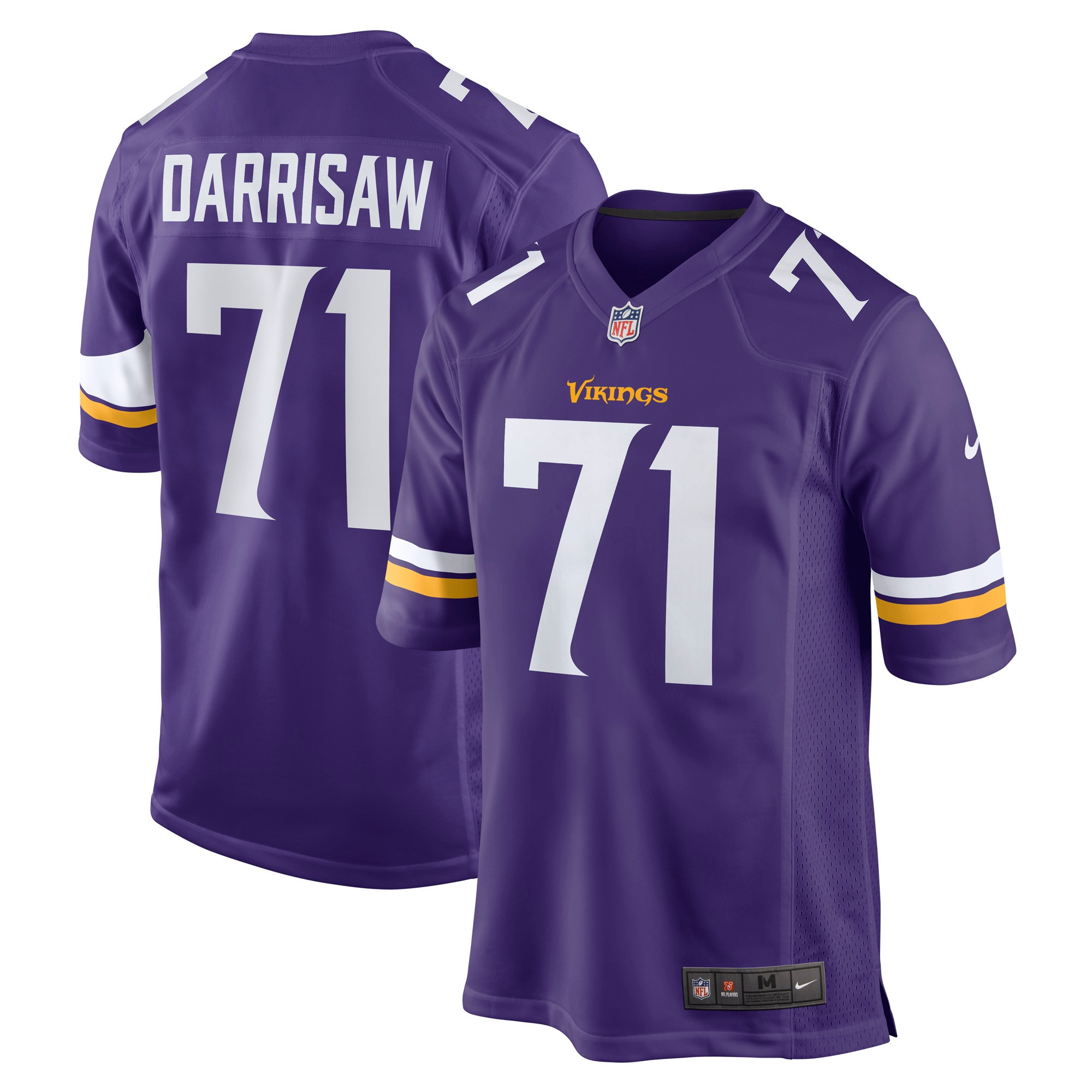 Christian Darrisaw Minnesota Vikings Game Jersey – Purple NFL