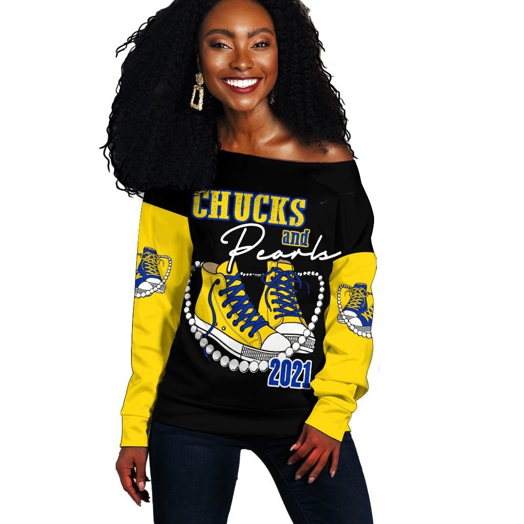 Sorority Sweatshirt – Sigma Gamma Rho K.H Pearls 2021 Off Shoulder