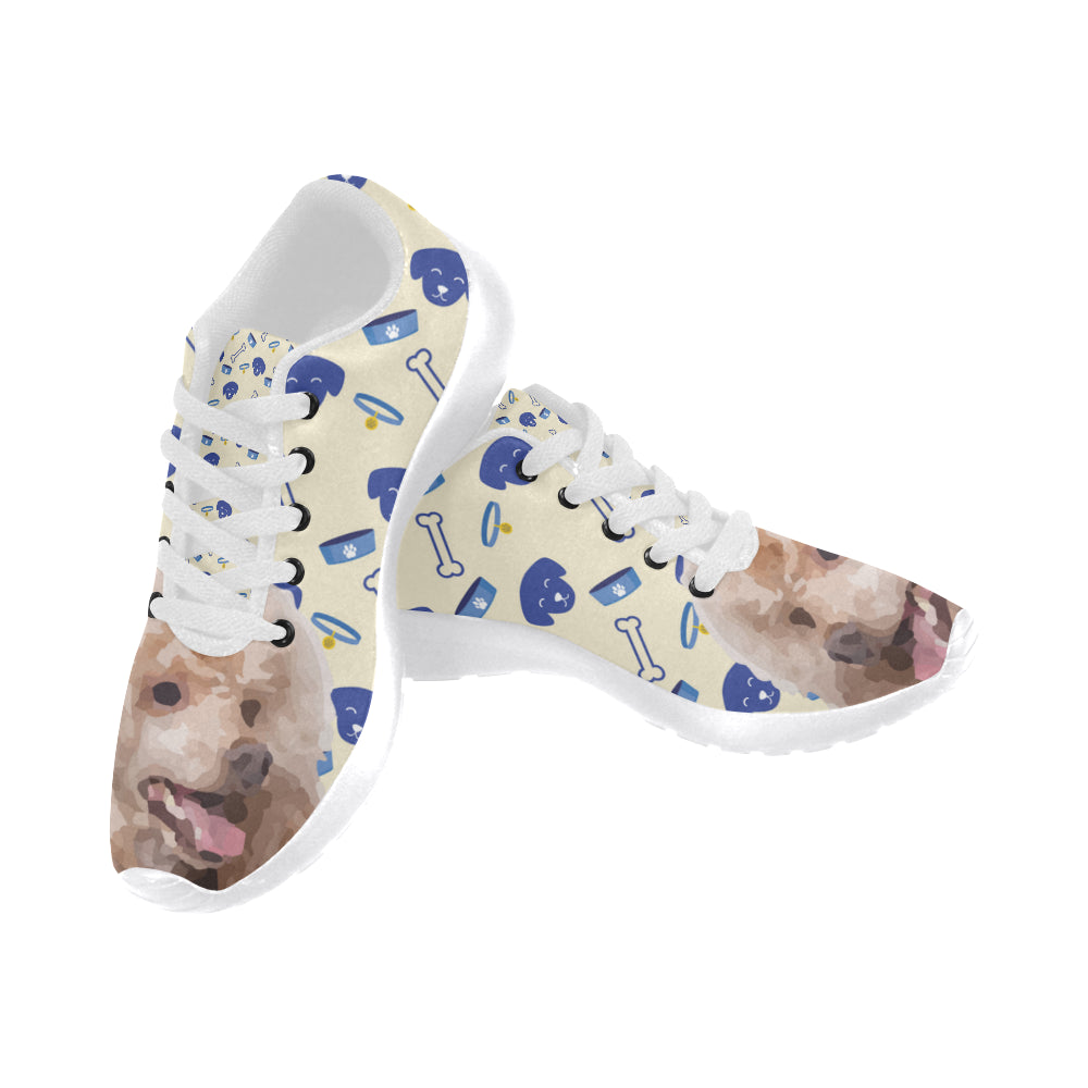 Poodle Dog White Sneakers for Men