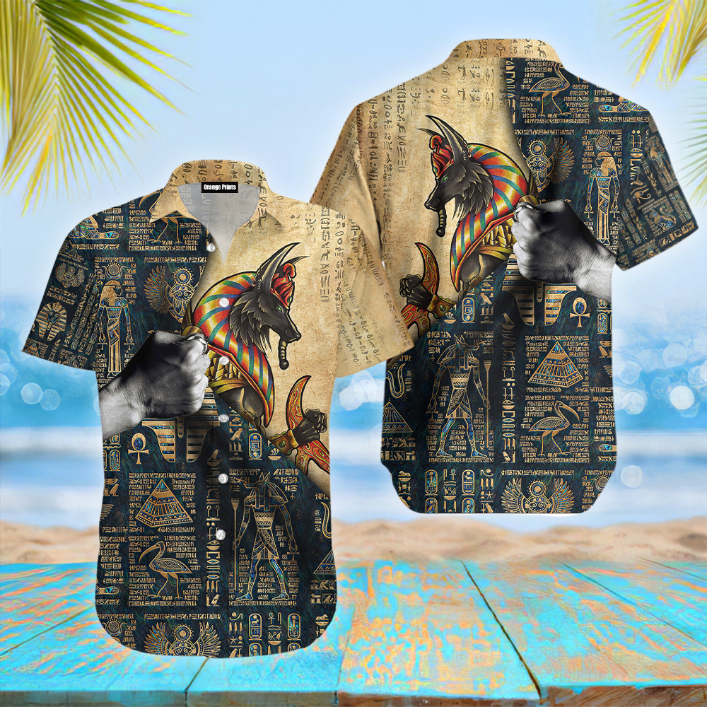 Brave Anubis Ancient Egyptian Mythology Aloha Hawaii Shirts For Men Women Ha87031