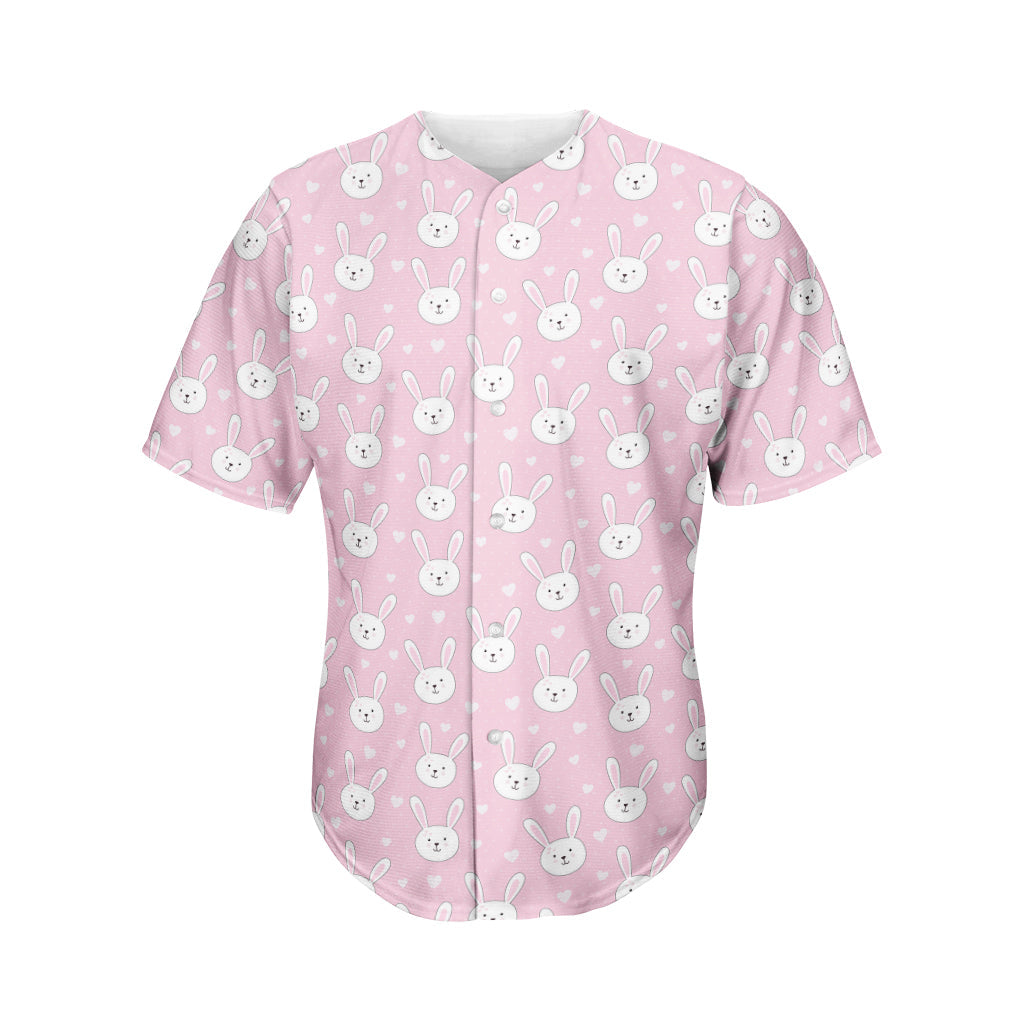 Pink Rabbit Pattern Print Men’S Baseball Jersey 3D Print