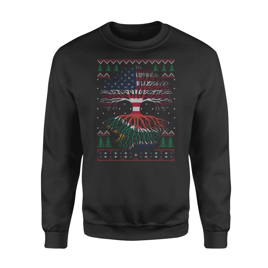 YOLOstuff South-African Roots American US Grown Flag Ugly Christmas – Standard Fleece Sweatshirt