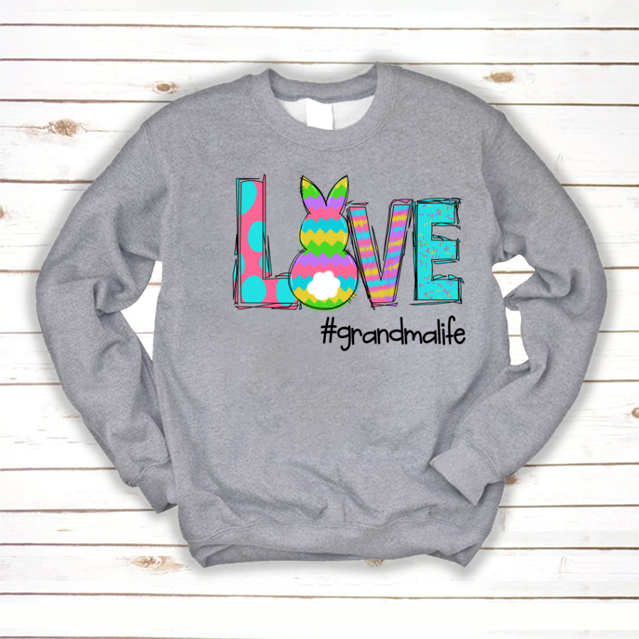 Personalized Love Grandma Bunny Easter Sweatshirt