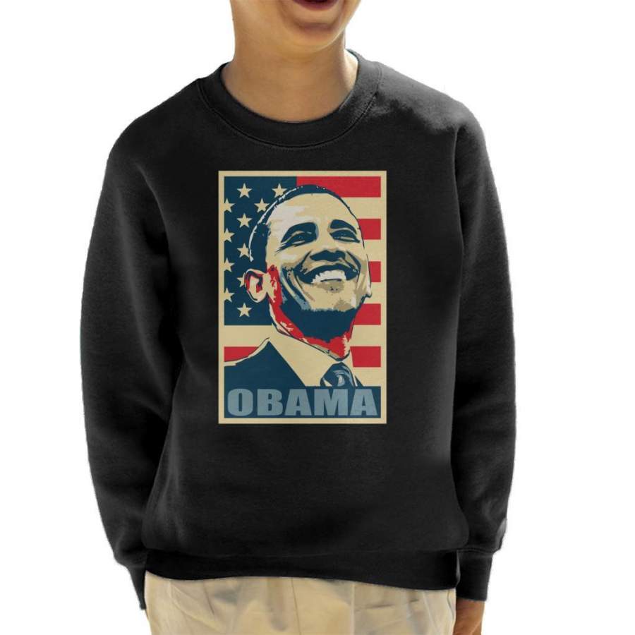 Obama Smile Propaganda Poster Pop Art Kid’s Sweatshirt