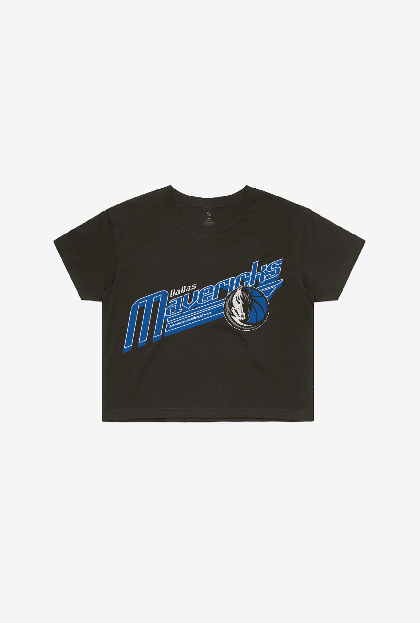 Dallas Mavericks Garment Dyed Cropped T-Shirt – Black