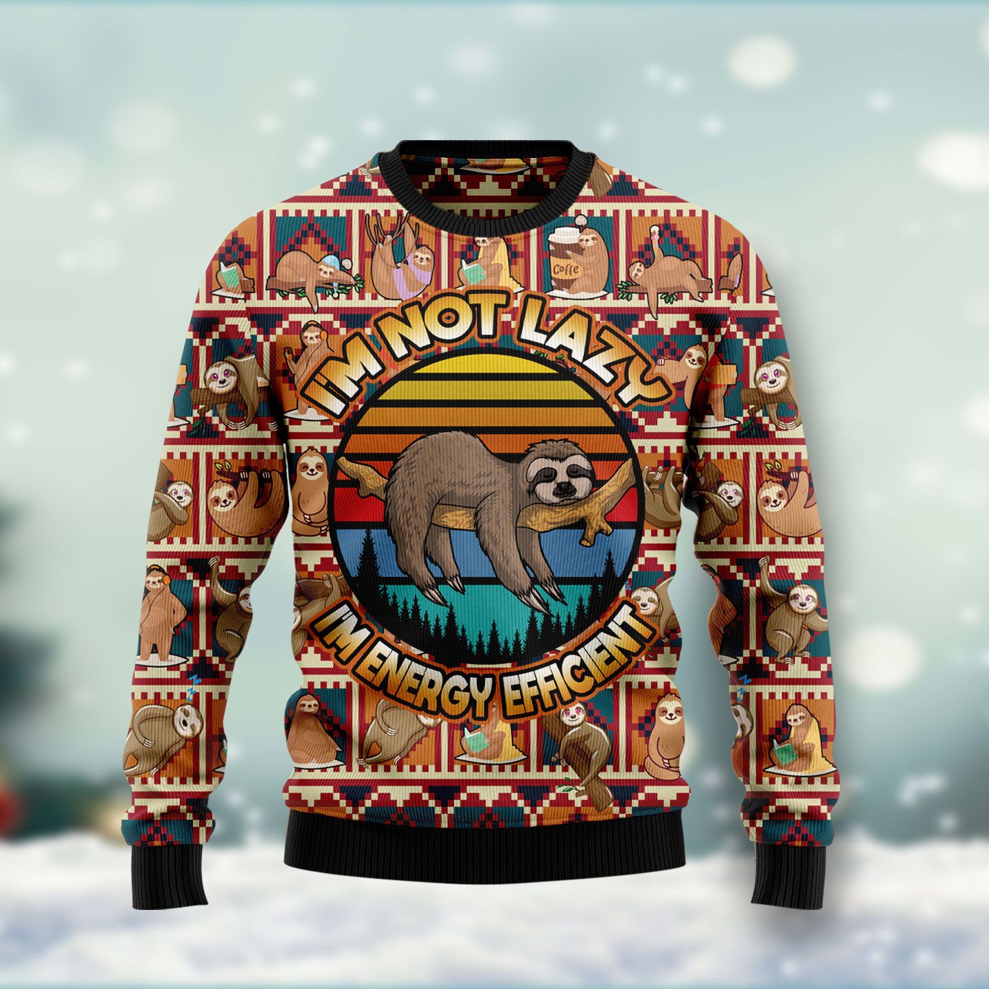 Sloth Ugly Christmas Sweater | For Men & Women | Adult | Us4428