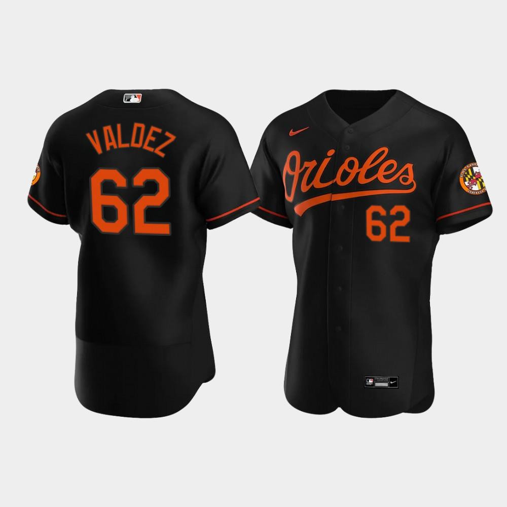 Cesar Valdez 62 Baltimore Orioles Black Alternate Jersey