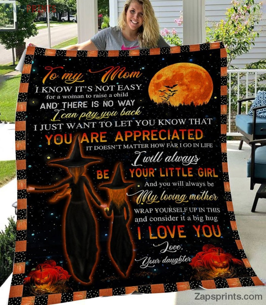 Gift For Mom – Halloween Gift – To My Mom – Wicca – Your Little Witch – Blanket