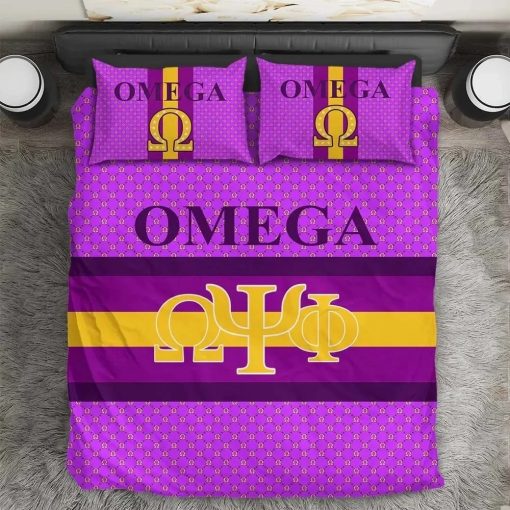 Black Greek – Omega Psi Phi Seamless Pattern 3D Bedding Set