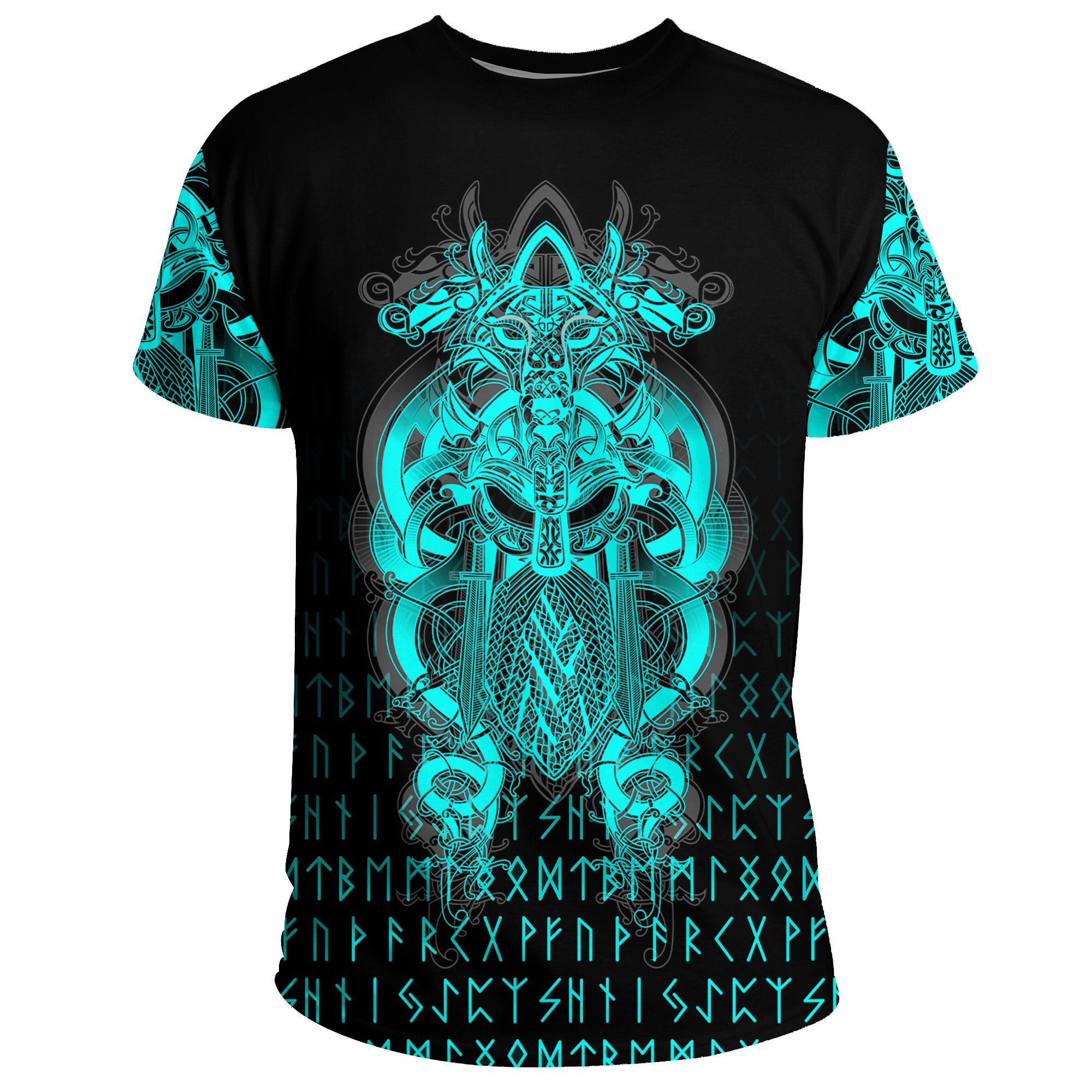 (Custom ) Viking Style Tyr Tattoo Cyan T-Shirt A27 