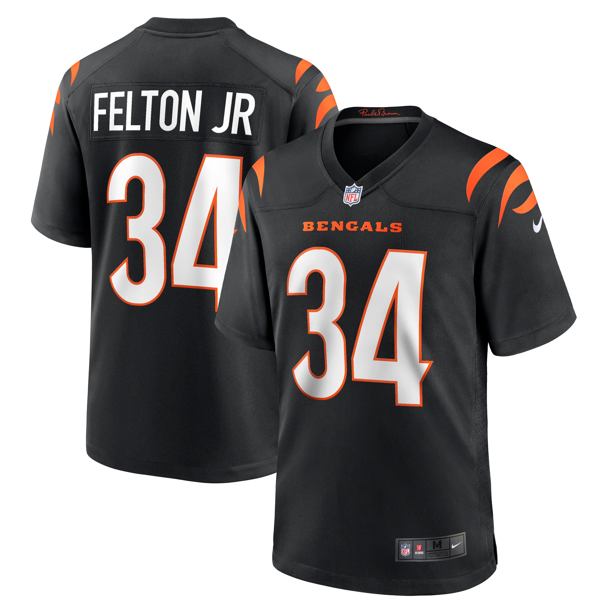 Men’s Cincinnati Bengals Demetric Felton Jr.  Black Team Game Jersey