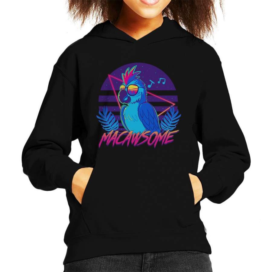 Macawesome Macaw Parrot Kid’s Hooded Sweatshirt