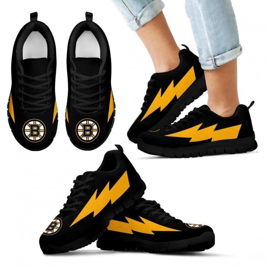 Colorful Style Boston Bruins Sneakers Thunder Lightning Amazing Logo #330