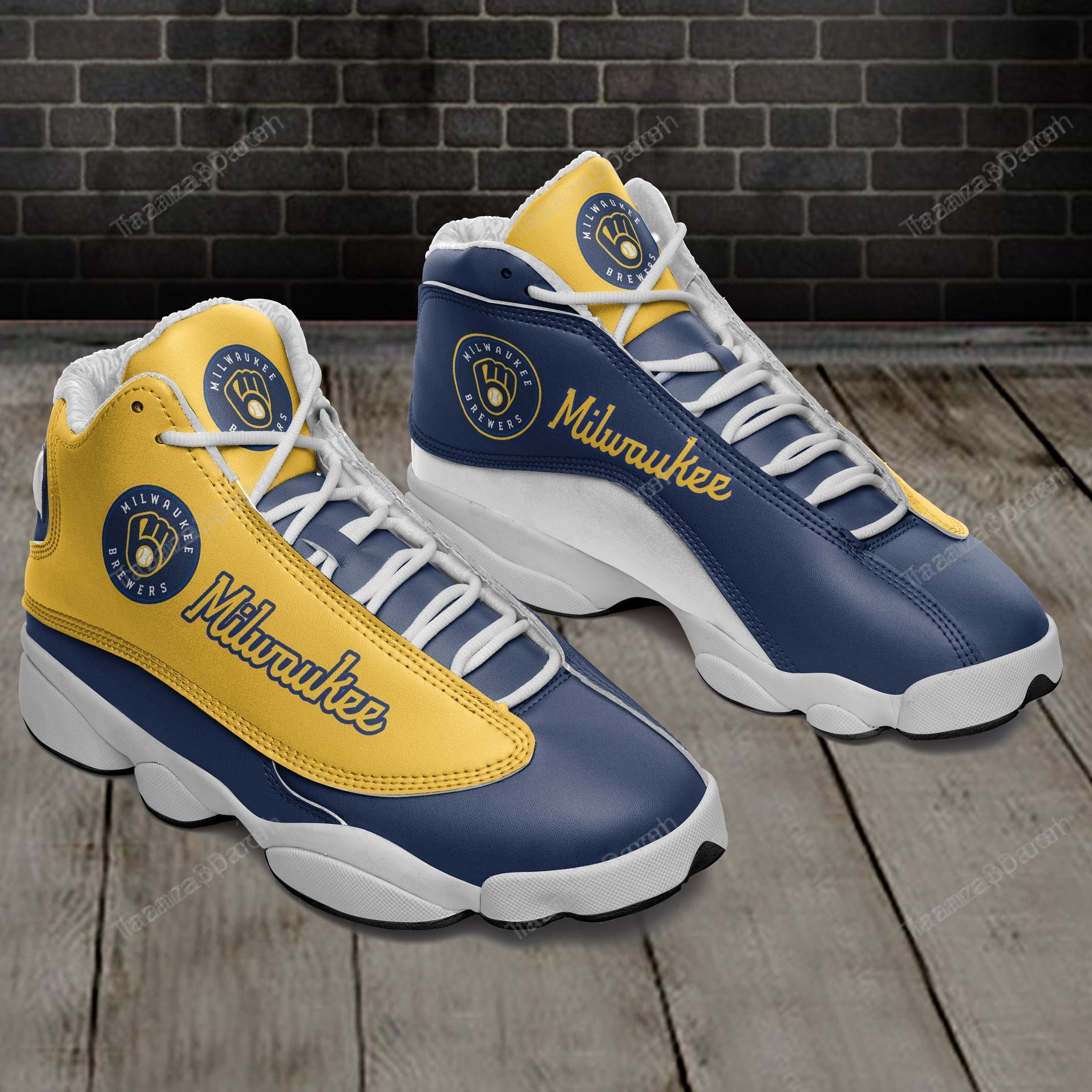 Milwaukee Brewers Air Jd13 Sneakers 045