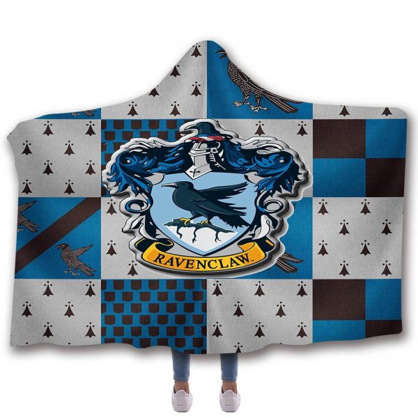 Animal Hooded Blankets – Ravenclaw Series White Fleece Hooded Blanket