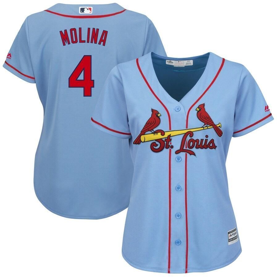 Yadier Molina St. Louis Cardinals Majestic WoAlternate Cool Base Player Horizon Blue 3D Jersey