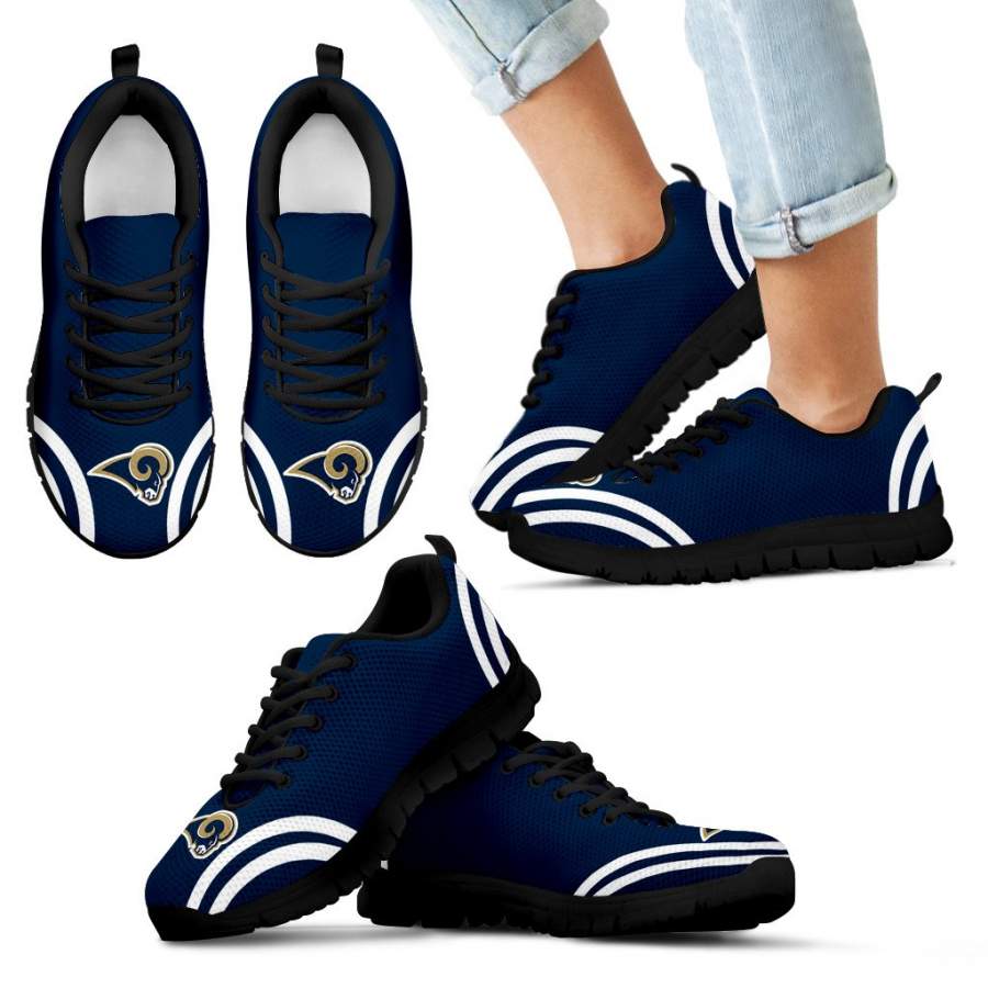 Lovely Curves Stunning Logo Icon Los Angeles Rams Sneakers