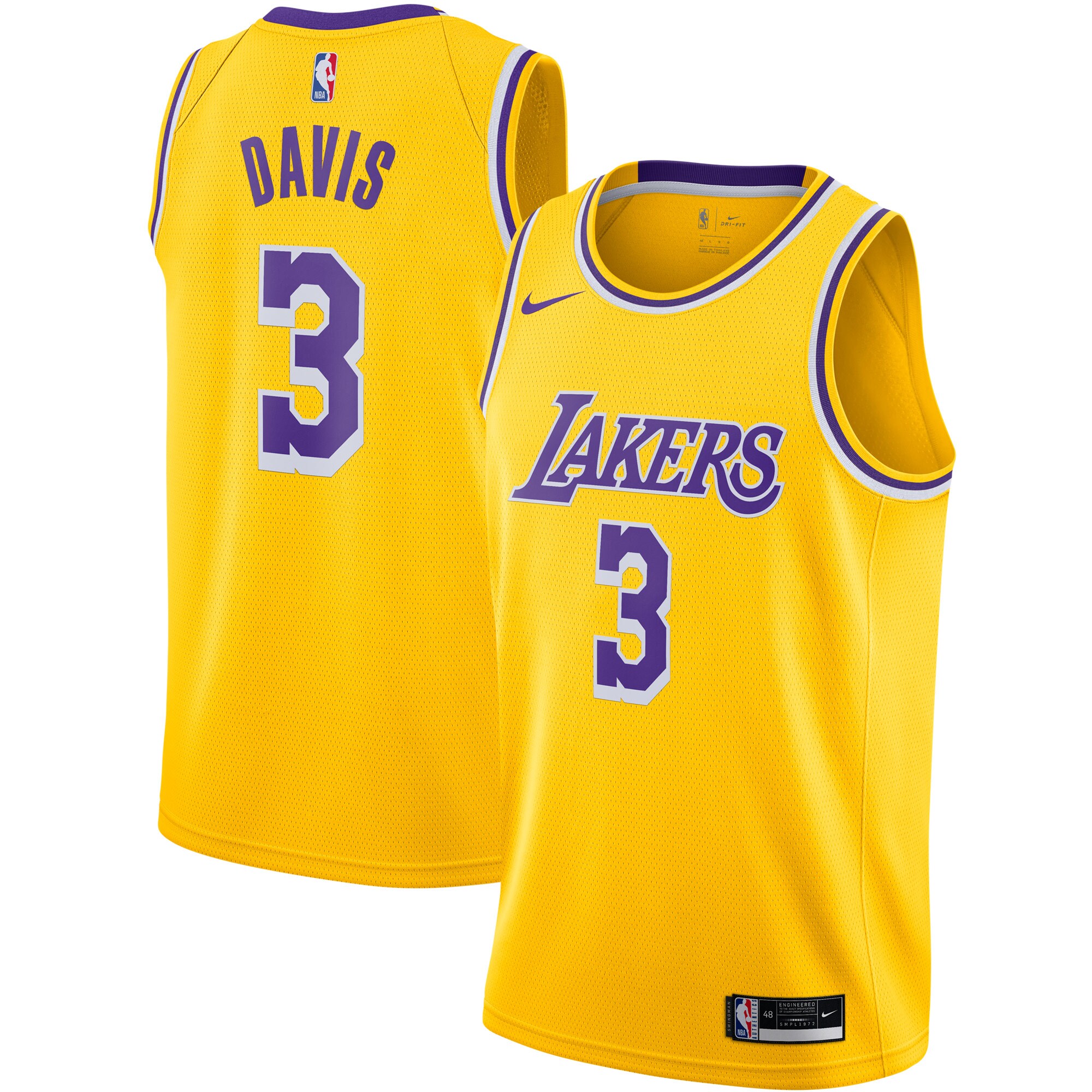 Anthony Davis Los Angeles Lakers Swingman Jersey Gold – Icon Edition